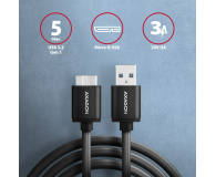 AXAGON BUMM3-AM10AB Kabel Micro-B USB USB-A 3.2 Gen 1, 1m, 3A, ALU, PVC Czarny - 1485429 - zdjęcie 3